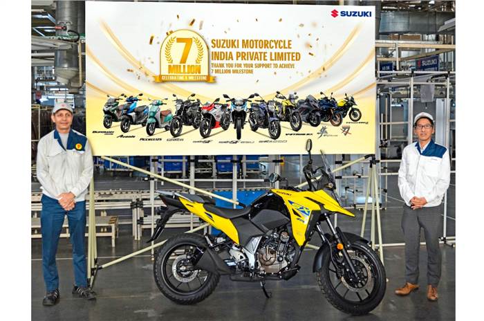 Suzuki Motorcycle India crosses 7 million unit production milestone.